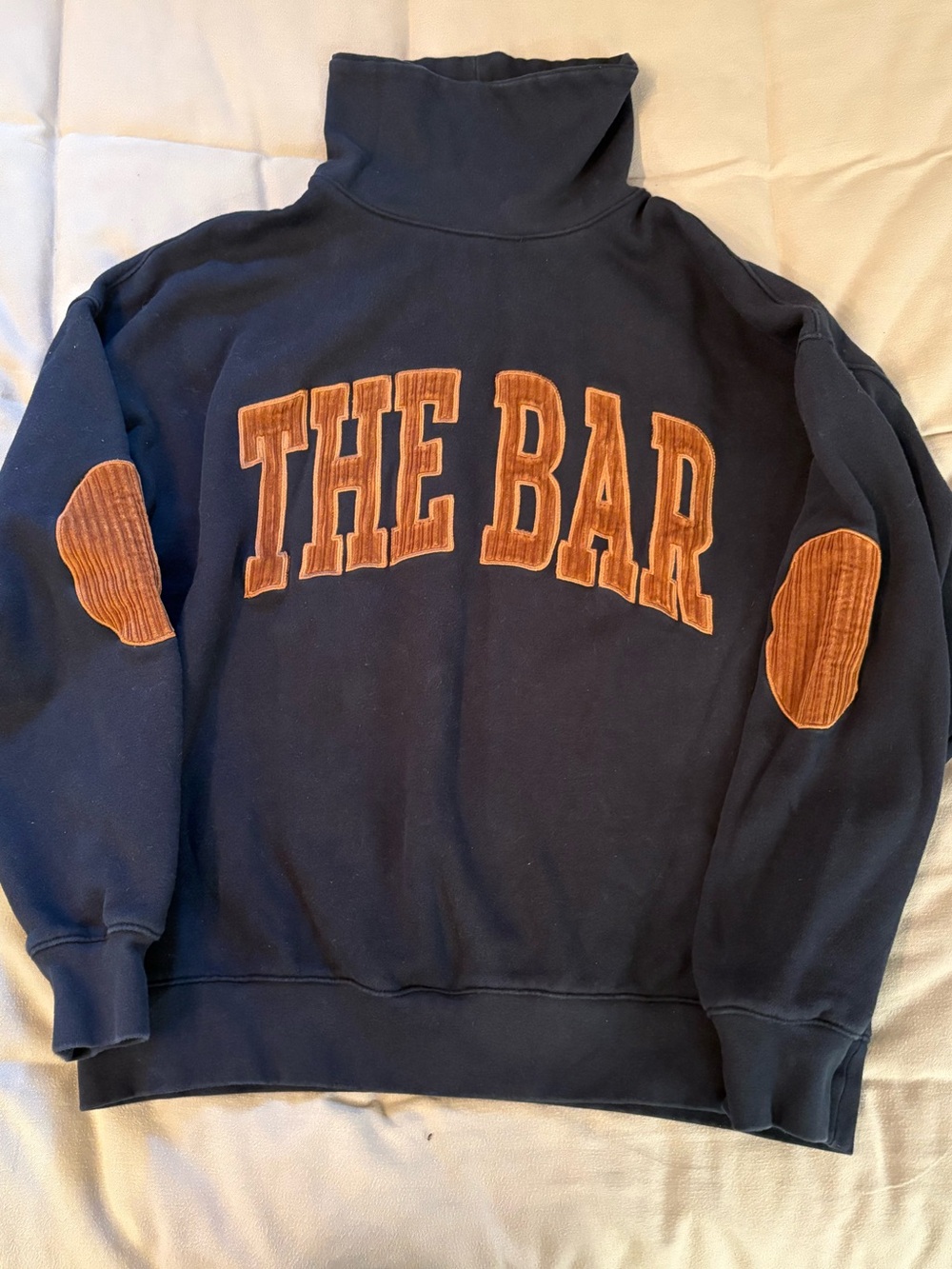 THE BAR CHARLES HIGHEST NECK CORDUROY SWEATSHIRT NAVY / EMBER - Picture 4 of 6